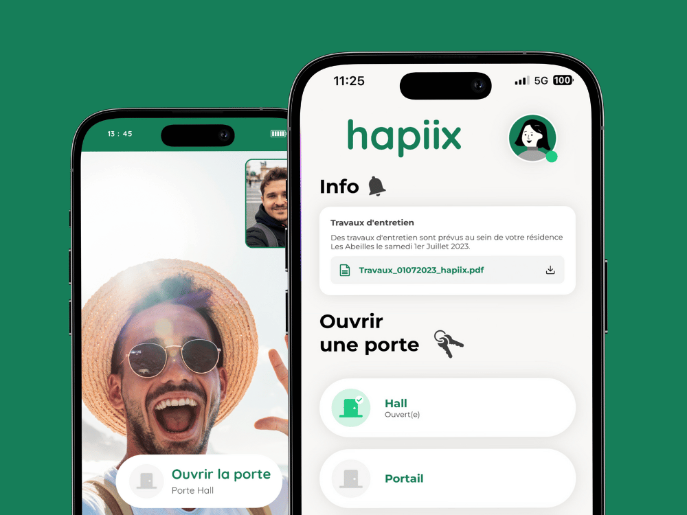 hapiix app résidents visités & appel vidéo