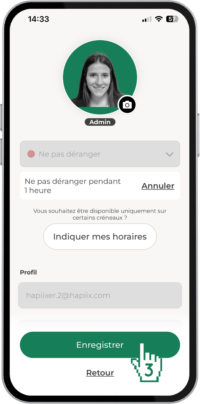 Aide & Support activation du mode "Ne pas déranger" hapiix